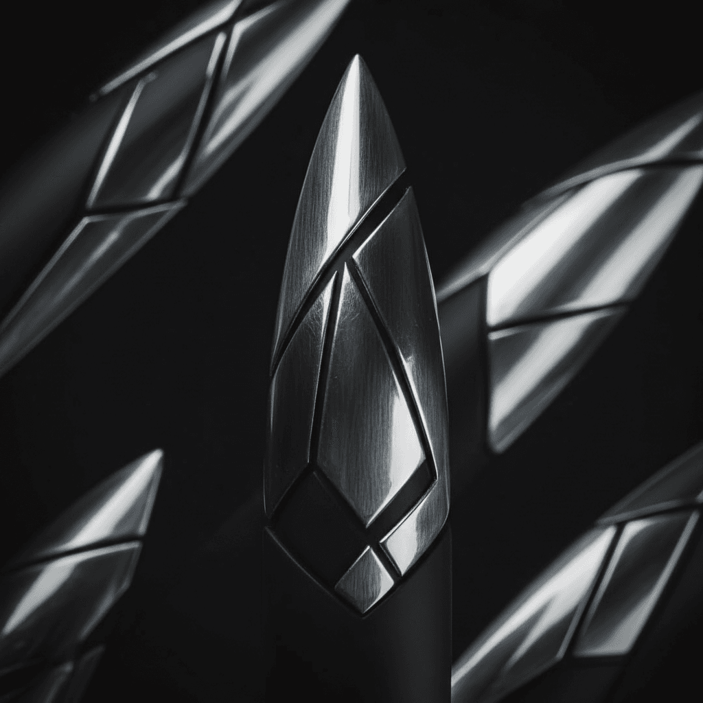 Chrome metallic nail finish with geometric patterns